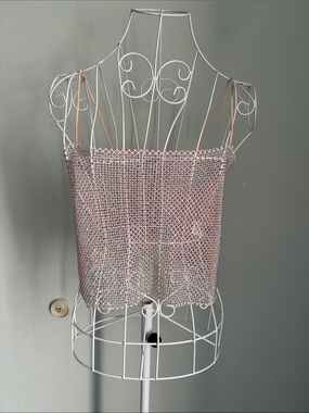 Hot & Delicious Pink Sheer Chain Cami Top